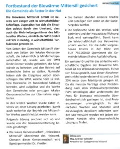 Biowärme 2011 Gemeindezeitung
